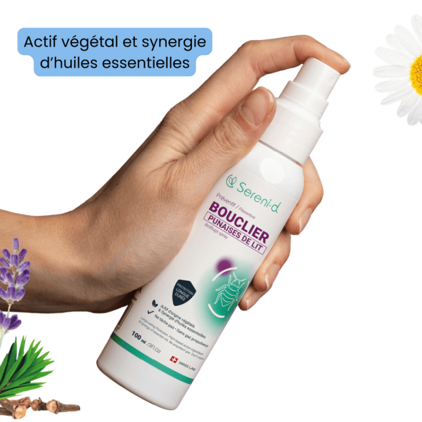 Bouclier répulsif anti-punaise de lit - Spray naturel aux huiles essentielles pour traitement écologique contre les punaises de lit