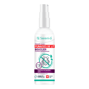 Spray bouclier répulsif punaises de lit Sereni-d traitement naturel protection literie